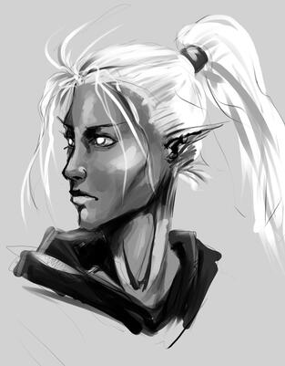 Drow Elf Sketch - DnD